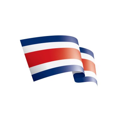 Kosta Rika bayrağı, beyaz arkaplanda vektör illüstrasyonu