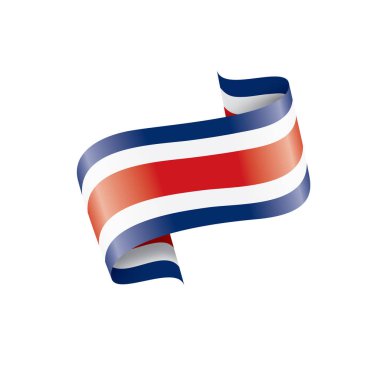 Kosta Rika bayrağı, beyaz arkaplanda vektör illüstrasyonu