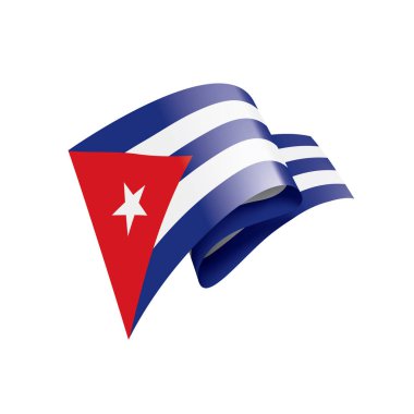 Küba bayrağı, beyaz arkaplanda vektör illüstrasyonu