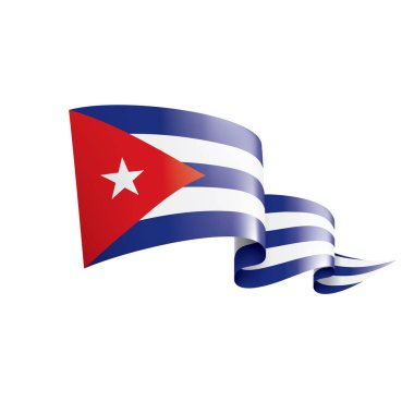 Küba bayrağı, beyaz arkaplanda vektör illüstrasyonu