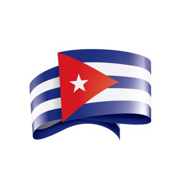 Küba bayrağı, beyaz arkaplanda vektör illüstrasyonu