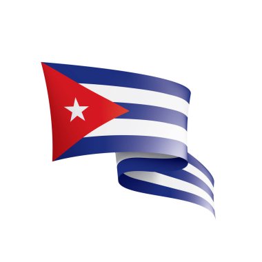 Küba bayrağı, beyaz arkaplanda vektör illüstrasyonu