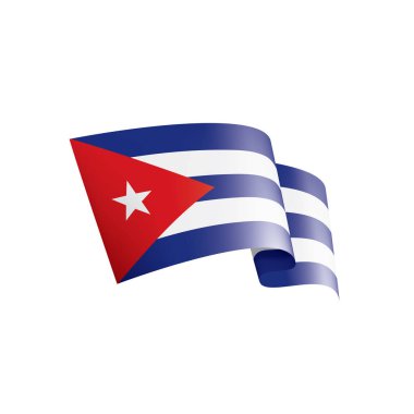 Küba bayrağı, beyaz arkaplanda vektör illüstrasyonu