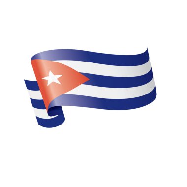 Küba bayrağı, beyaz arkaplanda vektör illüstrasyonu