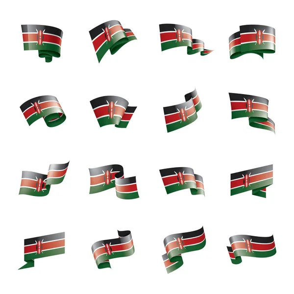 Bendera Kenya, gambar vektor pada latar belakang putih - Stok Vektor
