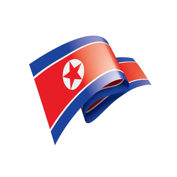 Bandeira da Coreia do Norte, ilustração vetorial sobre um fundo branco —  Vetores de Stock