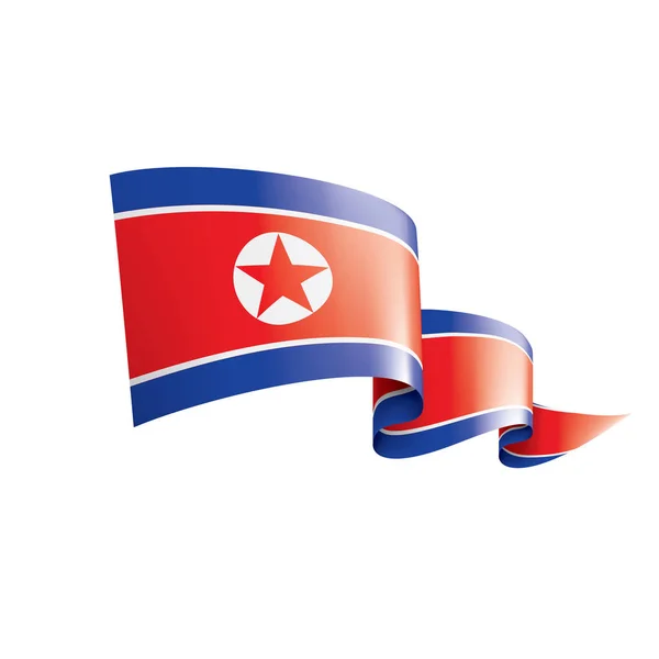 Bandera de Corea del Norte, ilustración vectorial sobre fondo blanco — Vector de stock