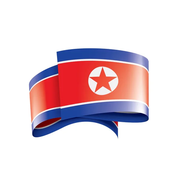 Nordkorea flagga, vektor illustration på en vit bakgrund — Stock vektor