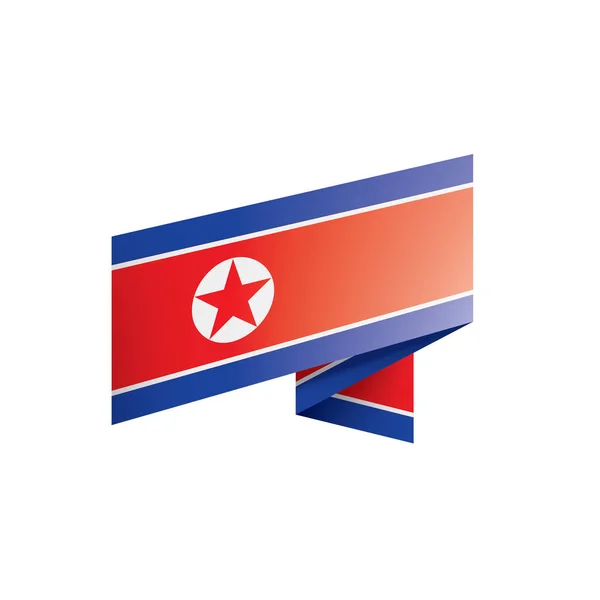 Bandeira da Coreia do Norte, ilustração vetorial sobre um fundo branco —  Vetores de Stock