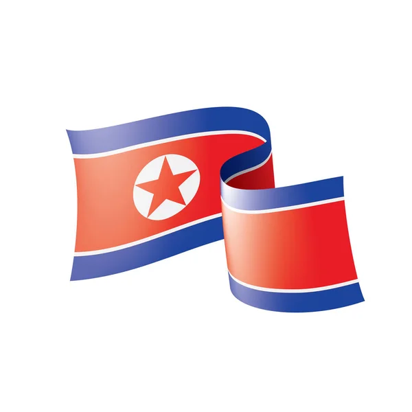 Észak-Korea zászló, vektor illusztráció fehér alapon — Stock Vector