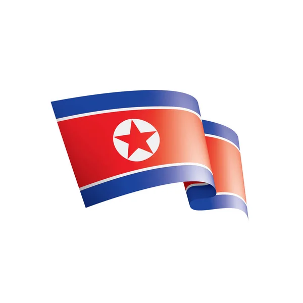 Bandiera Corea del Nord, illustrazione vettoriale su sfondo bianco — Vettoriale Stock