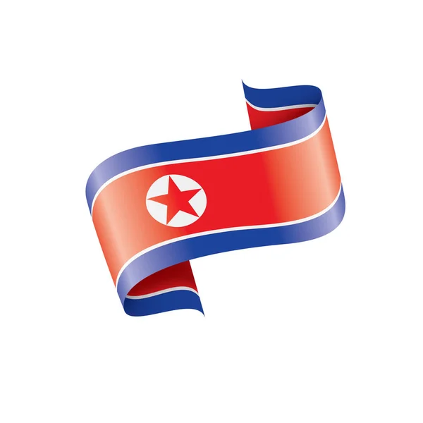 Nordkoreanische Flagge, Vektorabbildung auf weißem Hintergrund — Stockvektor