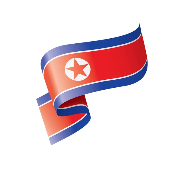 Noord-Korea vlag, vector illustratie op een witte achtergrond — Stockvector