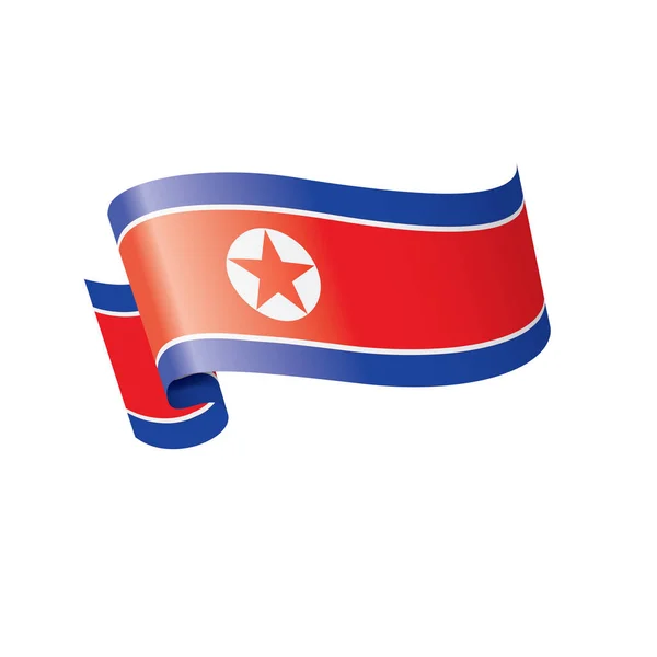 Noord-Korea vlag, vector illustratie op een witte achtergrond — Stockvector