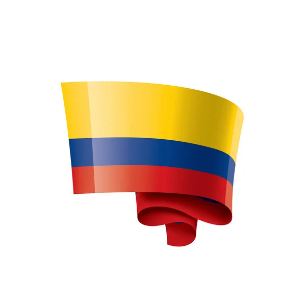 Colombia flagga, vektor illustration på en vit bakgrund — Stock vektor