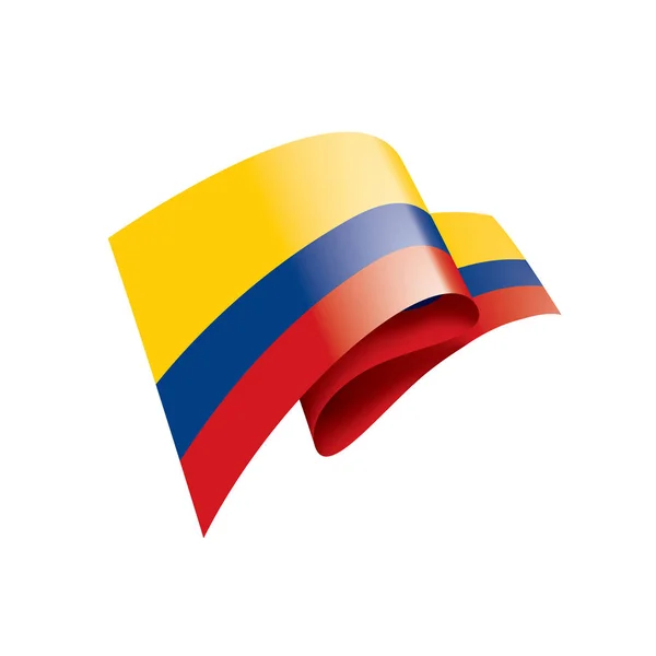 Colombia vlag, vector illustratie op een witte achtergrond — Stockvector