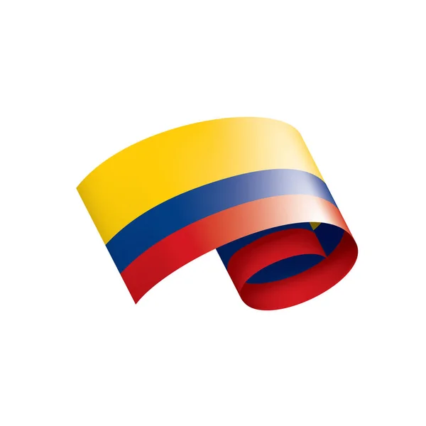 Colombia flagga, vektor illustration på en vit bakgrund — Stock vektor