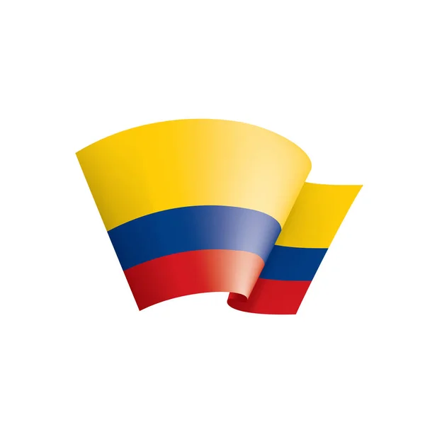 Bandera de Colombia, ilustración vectorial sobre fondo blanco — Vector de stock