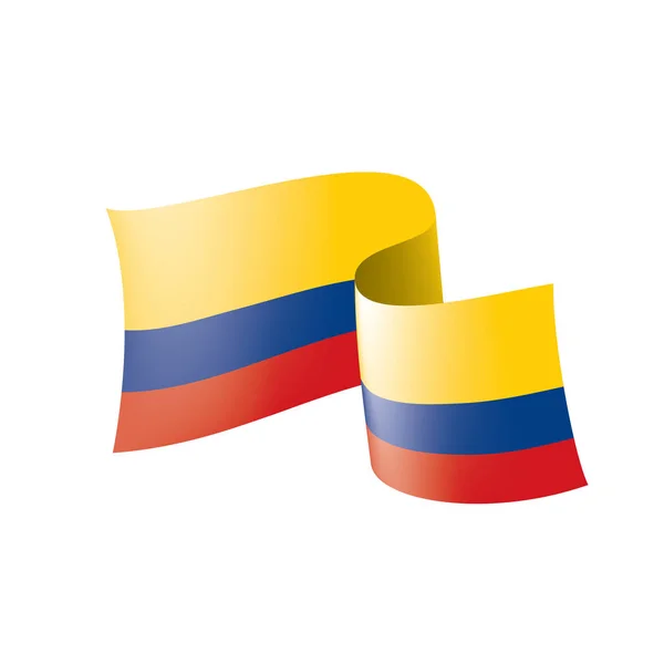 Bandera de Colombia, ilustración vectorial sobre fondo blanco — Vector de stock