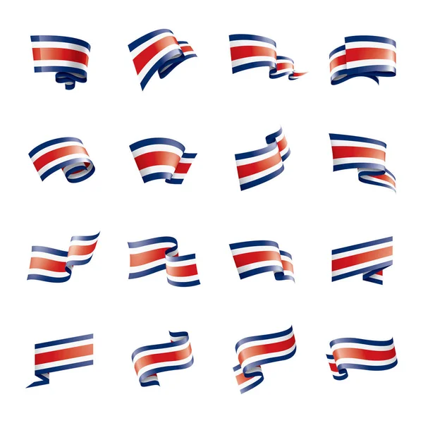 Kosta Rika bayrağı, beyaz arkaplanda vektör illüstrasyonu