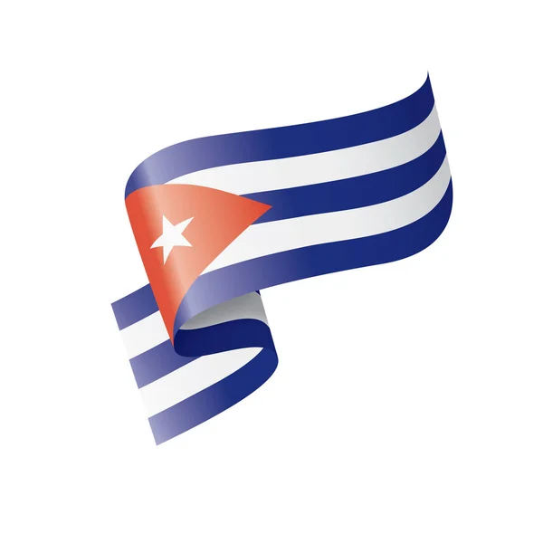 Küba bayrağı, beyaz arkaplanda vektör illüstrasyonu — Stok Vektör