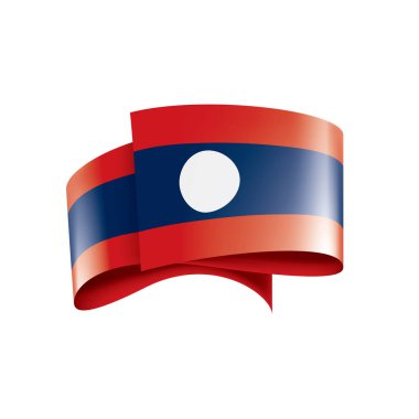 Laos bayrağı, beyaz bir arka plan üzerinde vektör çizim