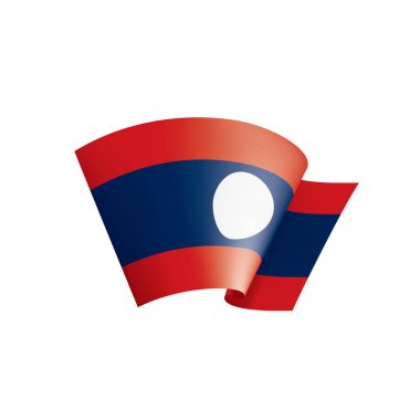 Laos bayrağı, beyaz bir arka plan üzerinde vektör çizim