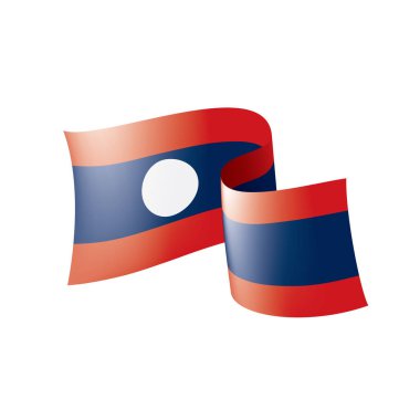 Laos bayrağı, beyaz bir arka plan üzerinde vektör çizim