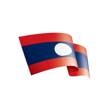 Laos bayrağı, beyaz bir arka plan üzerinde vektör çizim