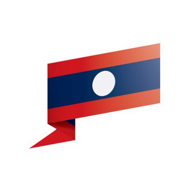 Laos bayrağı, beyaz bir arka plan üzerinde vektör çizim
