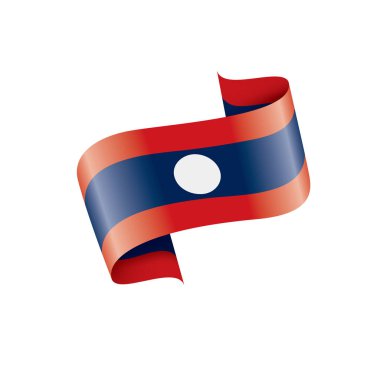 Laos bayrağı, beyaz bir arka plan üzerinde vektör çizim