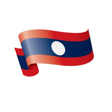 Laos ulusal bayrak, beyaz bir arka plan üzerinde vektör çizim
