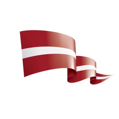 Letonya bayrağı, beyaz bir arka plan üzerinde vektör çizim