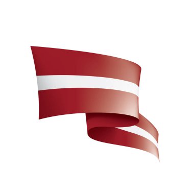 Letonya bayrağı, beyaz bir arka plan üzerinde vektör çizim