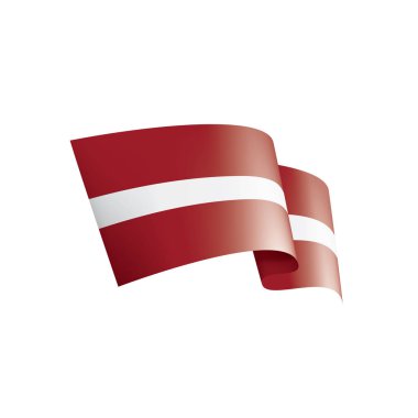 Letonya bayrağı, beyaz bir arka plan üzerinde vektör çizim