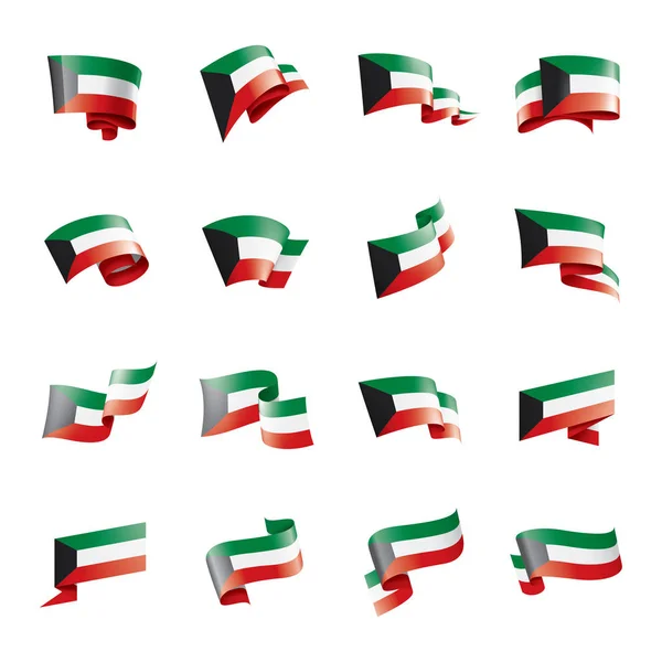 Bandeira do Kuwait, ilustração vetorial sobre um fundo branco — Vetor de Stock