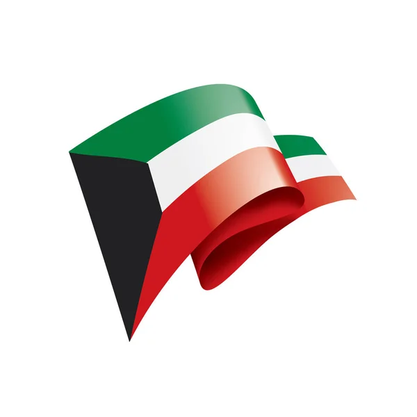 Bandera de Kuwait, ilustración vectorial sobre fondo blanco — Vector de stock