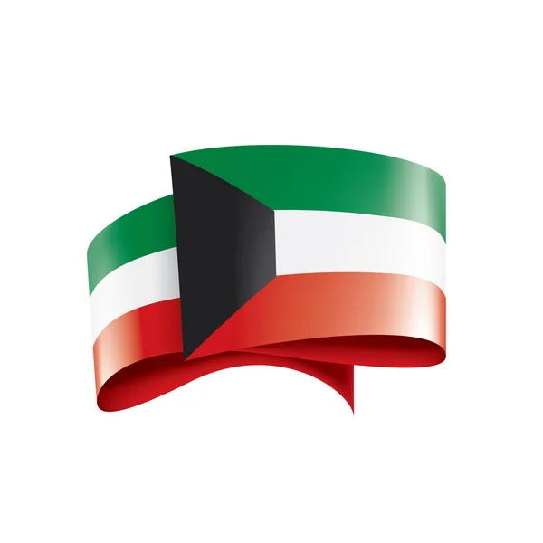 Bandera de Kuwait, ilustración vectorial sobre fondo blanco — Vector de stock