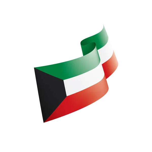 Bandeira do Kuwait, ilustração vetorial sobre um fundo branco —  Vetores de Stock