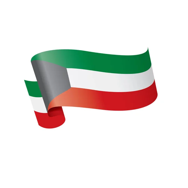 Bandiera Kuwait, illustrazione vettoriale su sfondo bianco — Vettoriale Stock