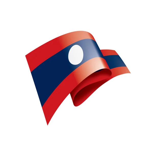 Vlag van Laos, vectorillustratie op een witte achtergrond — Stockvector
