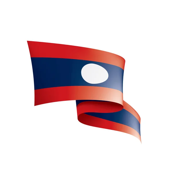 Laos bayrağı, beyaz bir arka plan üzerinde vektör çizim — Stok Vektör