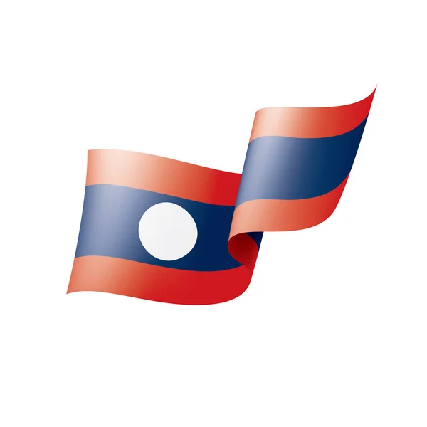 Vlag van Laos, vectorillustratie op een witte achtergrond — Stockvector