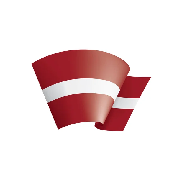 Bandera de Letonia, ilustración vectorial sobre fondo blanco — Vector de stock