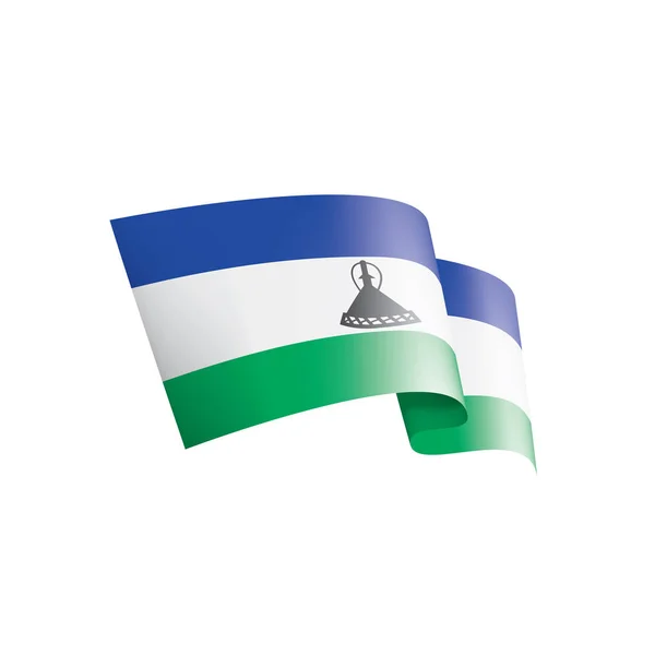 レソトの国旗は、白の背景にベクトル画像 — ストックベクタ