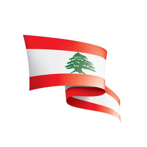 Lebanese flag, vector illustration on a white background — Stock Vector