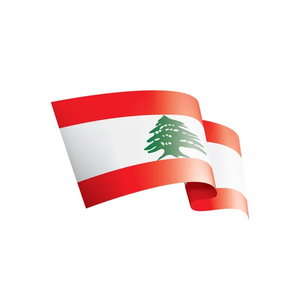 Lebanese flag, vector illustration on a white background — Stock Vector