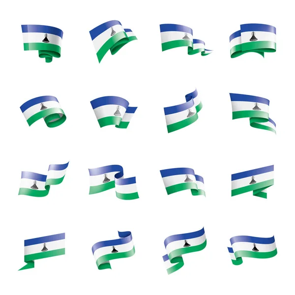 Lesotho flag, Vektorabbildung auf weißem Hintergrund — Stockvektor