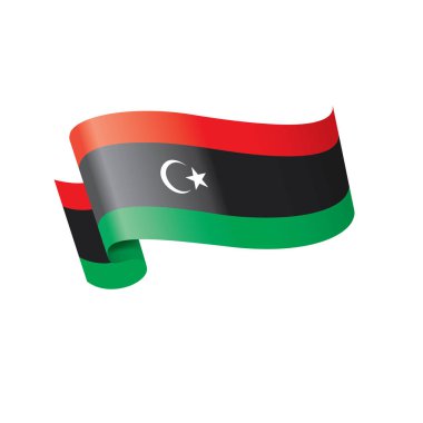 Libya bayrağı, beyaz bir arka plan üzerinde vektör çizim