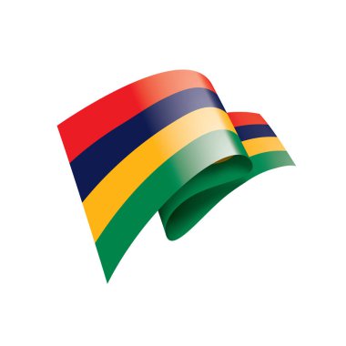Mauritius bayrak, beyaz bir arka plan üzerinde vektör çizim